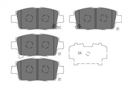 PARTS TOYOTA Гальмівні колодки передн. YARIS VERSO 1.3 02-05 KAVO KBP-9134