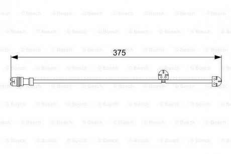 Датчик зносу гальмівних колодок (передніх) (R) Porsche 911 (997) 04-08 (L=375mm) BOSCH 1987473024