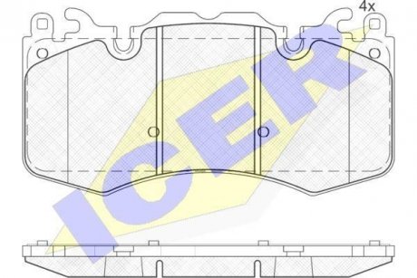Колодки гальмівні (передні) Land Rover Range Rover III/IV 02-/Range Rover Sport 05-/Discovery V 16- ICER 181956