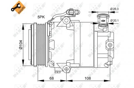 Компресор кондиціонера Opel Astra G1.6/1.8 16V 98-05 NRF 32082 (фото 1)