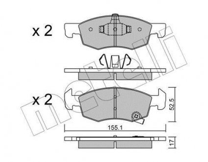 Комплект гальмівних колодок з 4 шт. дисків Metelli 22-1034-0