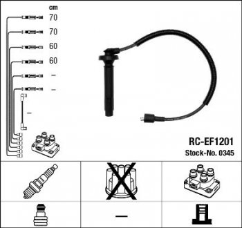 К-кт проводiв (RC-EF1201) SUBARU Forester "2,0 "97-05 NGK 0345