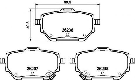 Гальмівні колодки TOYOTA Corolla E21 "F "19>> NISSHINBO NP1141