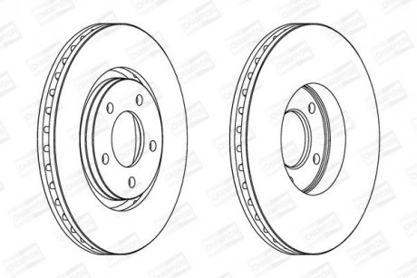 CHRYSLER диск гальмівний передн.&quot;16&quot; Voyager 00 - CHAMPION 562292CH