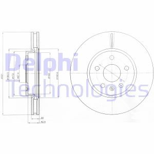 OPEL диск гальмівний передній &quot;17&quot; Insignia 08- Delphi BG4189C