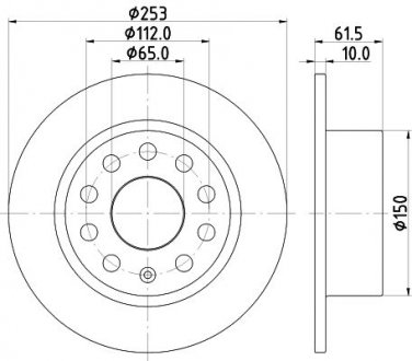 PRO SKODA диск гальм. задн. OCTAVIA -17 HELLA 8DD 355 132-281