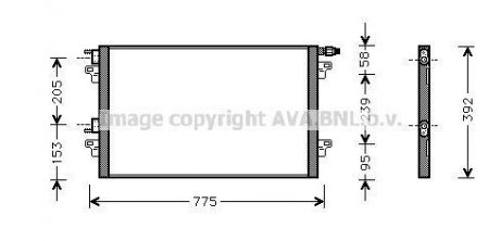 AVA RENAULT радіатор кондиціонера Laguna I/II 99-,Vel Satis 02- AVA COOLING RTA5280