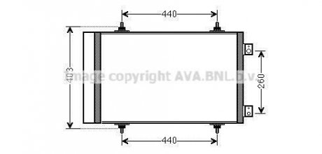 AVA CITROEN Радіатор кондиціонера JUMPY 1.6D-2.0D 07- AVA COOLING CNA5263D