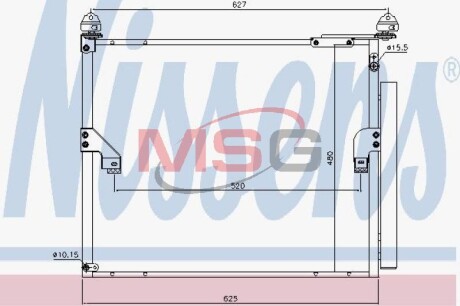 TOYOTA Радіатор кондиціонера (конденсатор) з осушувачем LAND CRUISER PRADO 4.0 V6 09- NISSENS 940508 (фото 1)