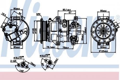 TOYOTA Компресор кондиціонера AVENSIS 2.0 D-4D 03-, COROLLA 2.0 D-4D 04- NISSENS 89309