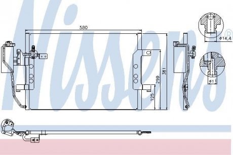 DB Радіатор кондиціонера (конденсатор) з осушувачем W168 00- NISSENS 94588 (фото 1)