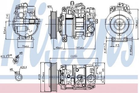 AUDI Компресор кондиціонера A4 B7, A6 C6, Q5 NISSENS 89209