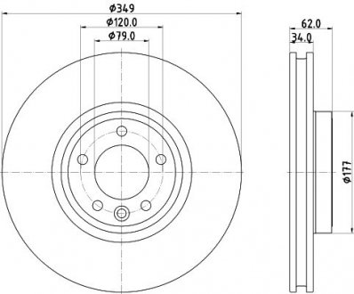 PRO HIGH CARBON LAND ROVER Гальмівний диск передн. DISCOVERY V, RANGE ROVER IV HELLA 8DD 355 132-551