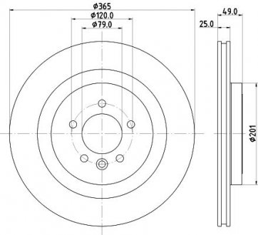 PRO LAND ROVER Гальмівний диск задн. DISCOVERY V, RANGE ROVER IV HELLA 8DD 355 126-641