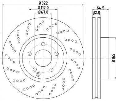 DB диск гальмівний передн. W204 04- HELLA 8DD 355 114-231