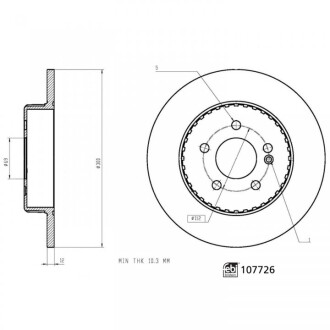 FEBI DB диск гальмівний задній W205 FEBI BILSTEIN 107726