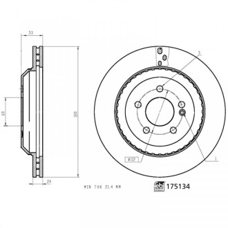 Диск гальмівний (задній) MB S-class (W222) 13- (320x24) FEBI BILSTEIN 175134 (фото 1)