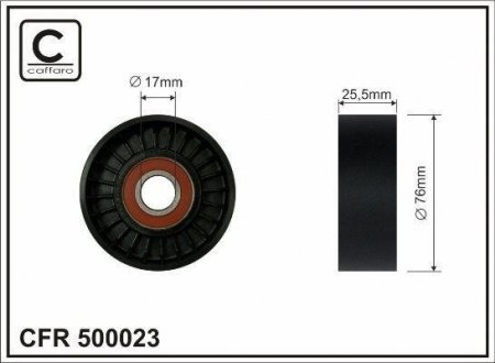 Ролик паска приводного mitsubishi outlender 3,0 06-12 (76x17x26) CAFFARO 500023 (фото 1)