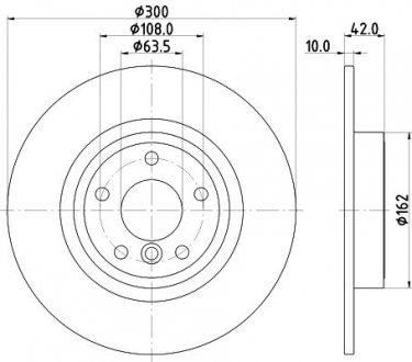 PRO JAGUAR Гальмівний диск задн. XE 2.0 15-, XF II 2.0 15-, XF SPORTBRAKE 2.0 D 17- HELLA 8DD 355 132-391