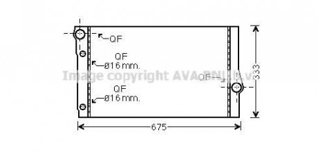 AVA BMW Радіатор охолодження двиг. 5 F10, 6 F13, 7 F01 2.0/3.0d 10- AVA COOLING BW2410 (фото 1)