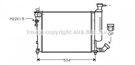 CITROEN Радіатор охолодження двиг. Xsara, ZX 1.4/1.6 AVA COOLING CNA2059 (фото 1)