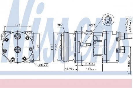 CITROEN Компресор кондиціонера JUMPER I 2.5, 2.8, FIAT, PEUGEOT NISSENS 89123