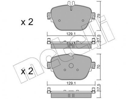 Колодки гальмівні (задні) MB E-class (W213/S213/A238) 16-/GLC-class (X253/C253) 17- Metelli 22-1138-0