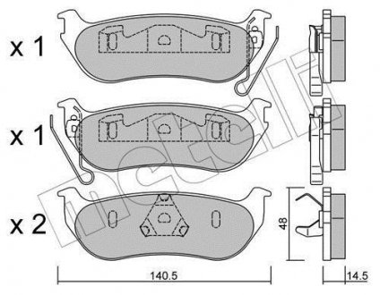 Колодки гальмівні (задні) Jeep Cherokee 01-08/Wrangler II 96-07 Metelli 22-0627-0