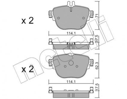 Колодки гальмівні (задні) MB E-class (W213/A238/C238/S213) 16- Metelli 22-1137-0