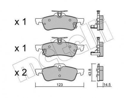 Колодки гальмівні (задні) Honda Civic IX 1.4-2.2D 12- Metelli 22-0556-1 (фото 1)