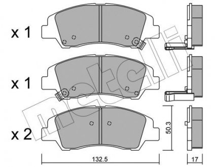 Колодки гальмівні (передні) Hyundai i10 08- Metelli 22-1091-0 (фото 1)