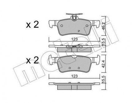 Колодки гальмівні (задні) Peugeot 308 13- Metelli 22-1042-0 (фото 1)