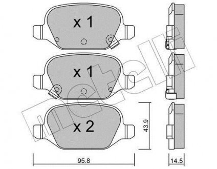 Колодки гальмівні (задні) Fiat Panda 12- Metelli 22-0324-5 (фото 1)