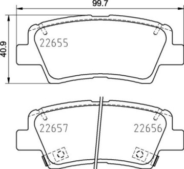 Гальмівні колодки зад. Hyundai i30/i40 11-/Kia Cee\'d 12- (akebono) BREMBO P 30 103