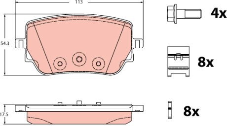 Гальмівні колодки дискові MERCEDES A/B/CLA/GLA \'\'R \'\'18>> TRW GDB2331