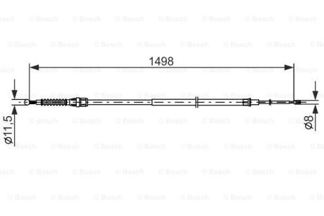 Трос ручного гальма BOSCH 1987482789