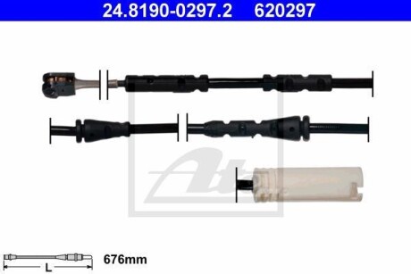 Датчик зносу гальмівних колодок (передніх) BMW X1 (E84) 05-15 (L=676mm) ATE 24.8190-0297.2