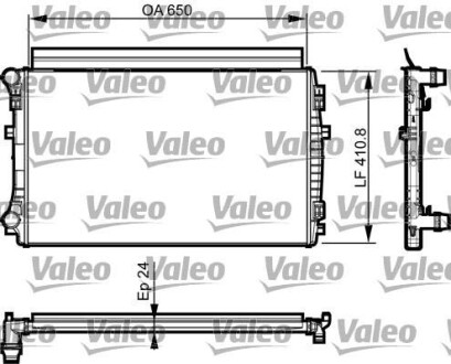 Радіатор AUDI/SKODA/VW A3/Q2/Q3/Karoq/Octavia/Caddy \'\'12>> Valeo 735558