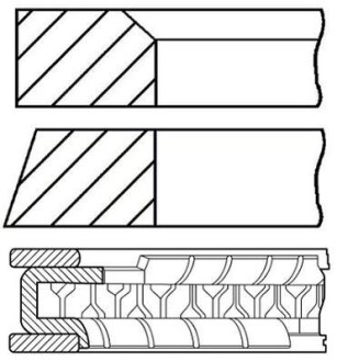 Комплект кілець поршневих з 3 шт. GOETZE 08-447200-00