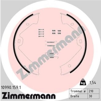 Колодки гальмівні барабанні (комплект 4 шт) ZIMMERMANN 10990.159.1