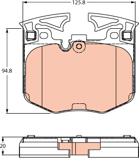 Гальмівні колодки дискові BMW 3(G20)/5(G30)/7(G11)/X5(G05) "F "14>> TRW GDB2260