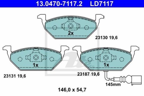 Тормозные колодки ATE 13.0470-7117.2