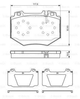 Колодки гальмівні (передні) MB S-class (W220) 98-05 BOSCH 0986494352