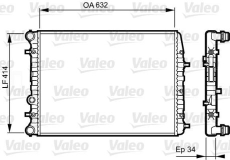 Радіатор охолодження Skoda Fabia 99-14/Roomster 06-15 Valeo 732864