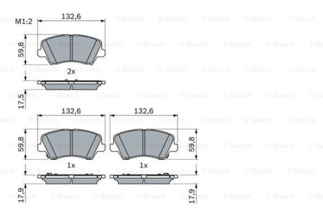 Колодки гальмівні (передні) Hyundai i30 16-/Kia Ceed 18- BOSCH 0986424863