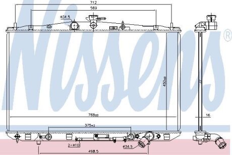 LEXUS Радіатор системи охолодження двигуна RX 270 08- NISSENS 646936