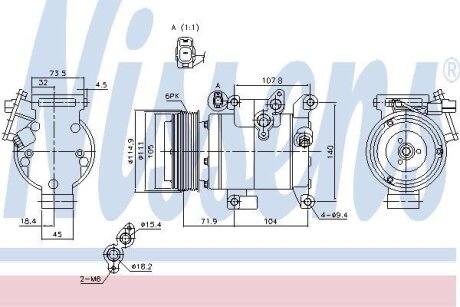 MAZDA Компресор 3 2.0 08-, 6 2.0, 2.5 13- NISSENS 890045