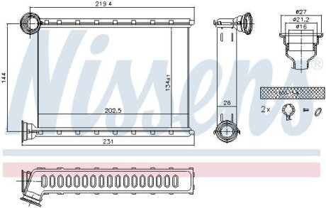 OPEL Радіатор опалення MERIVA B 10- NISSENS 707079