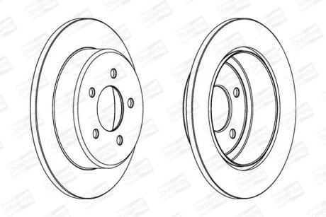 CHRYSLER гальмівний диск задн.Voyager III,Dodge Caravan 95- CHAMPION 562646CH