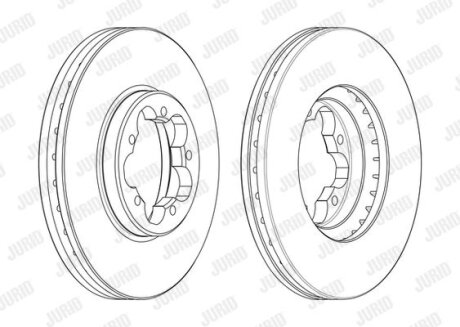 FORD Гальмівний диск передній TOURNEO CUSTOM V362 15-, TRANSIT V363 13- Jurid 563123J